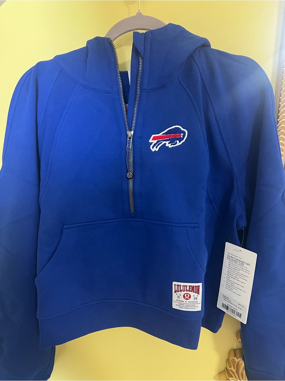 lululemon womens scuba Blue Half-Zip Hoodie Jacket - Buffalo Bills
